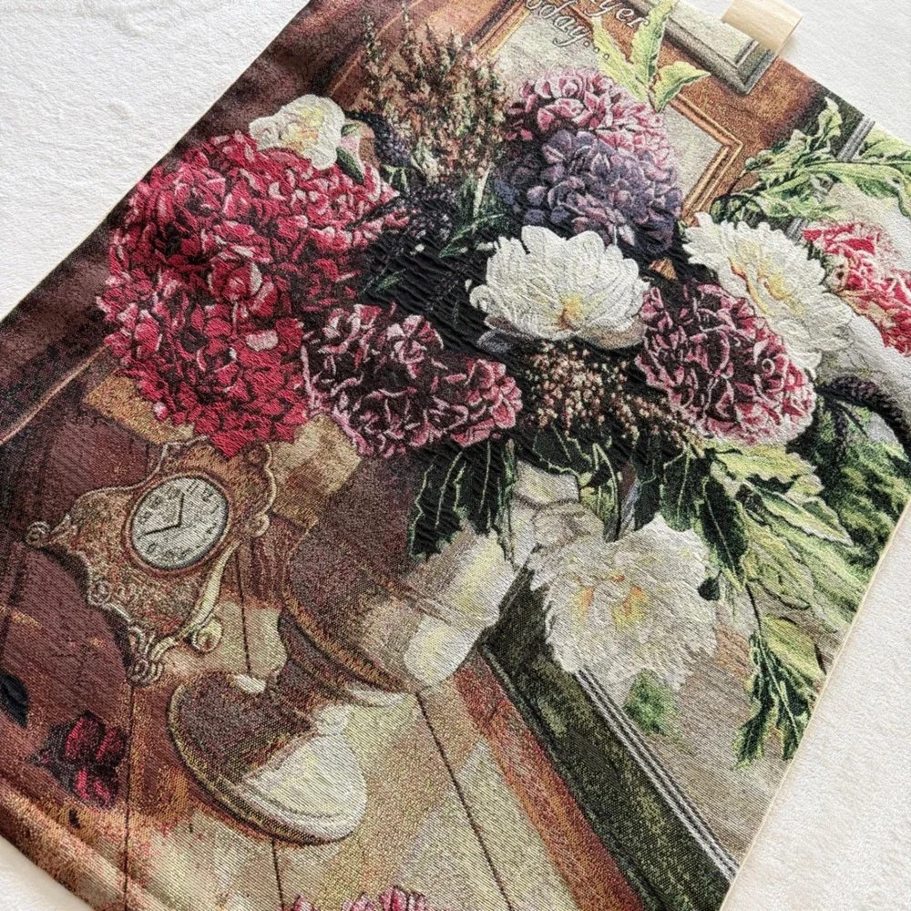 Vintage Robin Anderson Floral Tapestry‎ Wall Hanging Prayer Decor 26x36